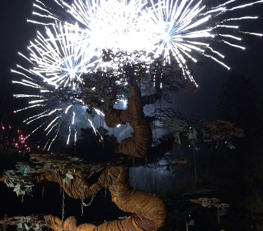 Fireworks on installation completion