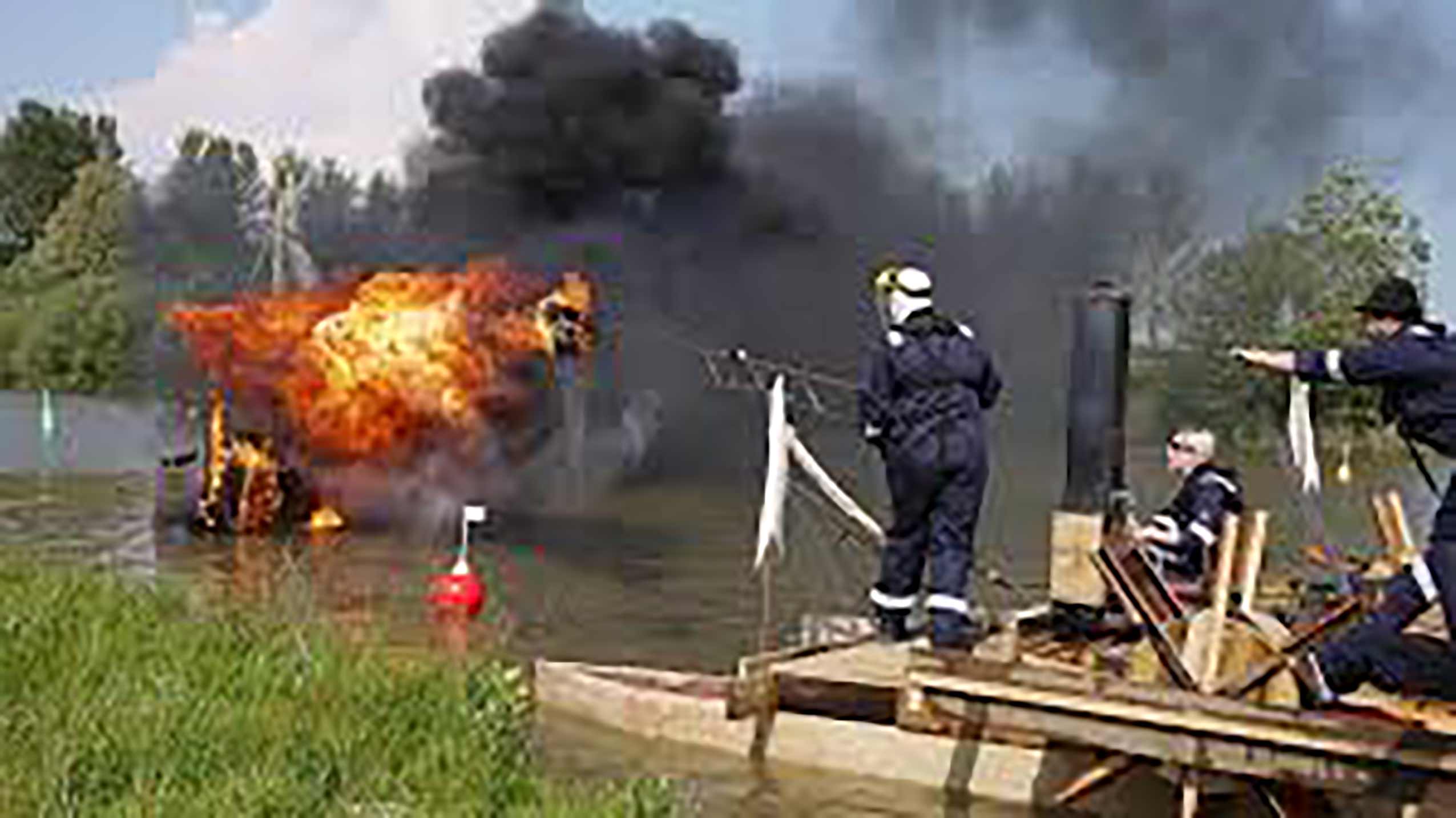 Greek fire boat firing